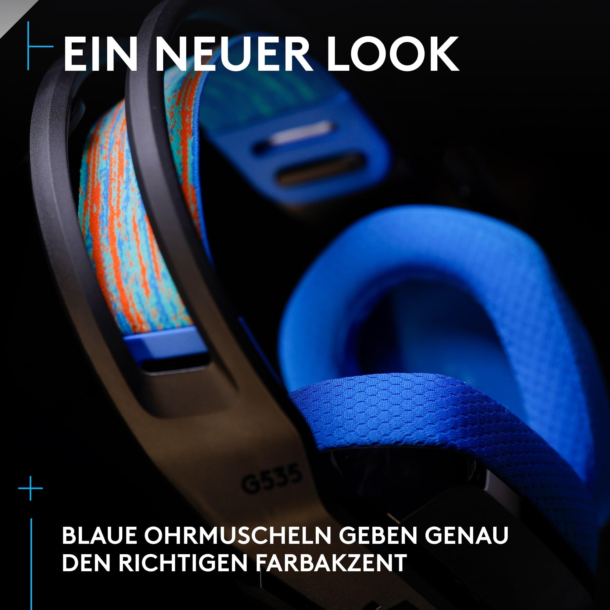 Logitech G G535 Lightspeed Wireless Gaming Headset On-Ear-Kopfhörer 33h Akku PS5 PS4 PC USB-C Schwarz Blau