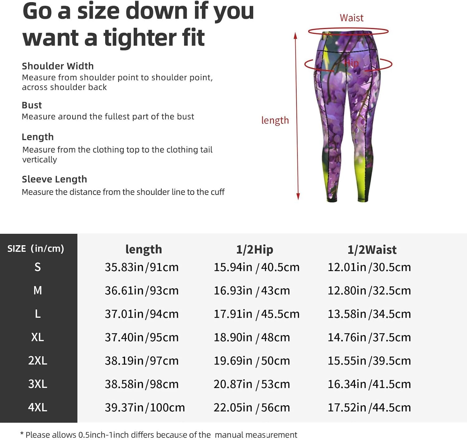 Wisteria Flowers with Dreamy Colors Print Leggings for Women,Workout Sets with Tummy Control,Perfect Gym Clothes for Women