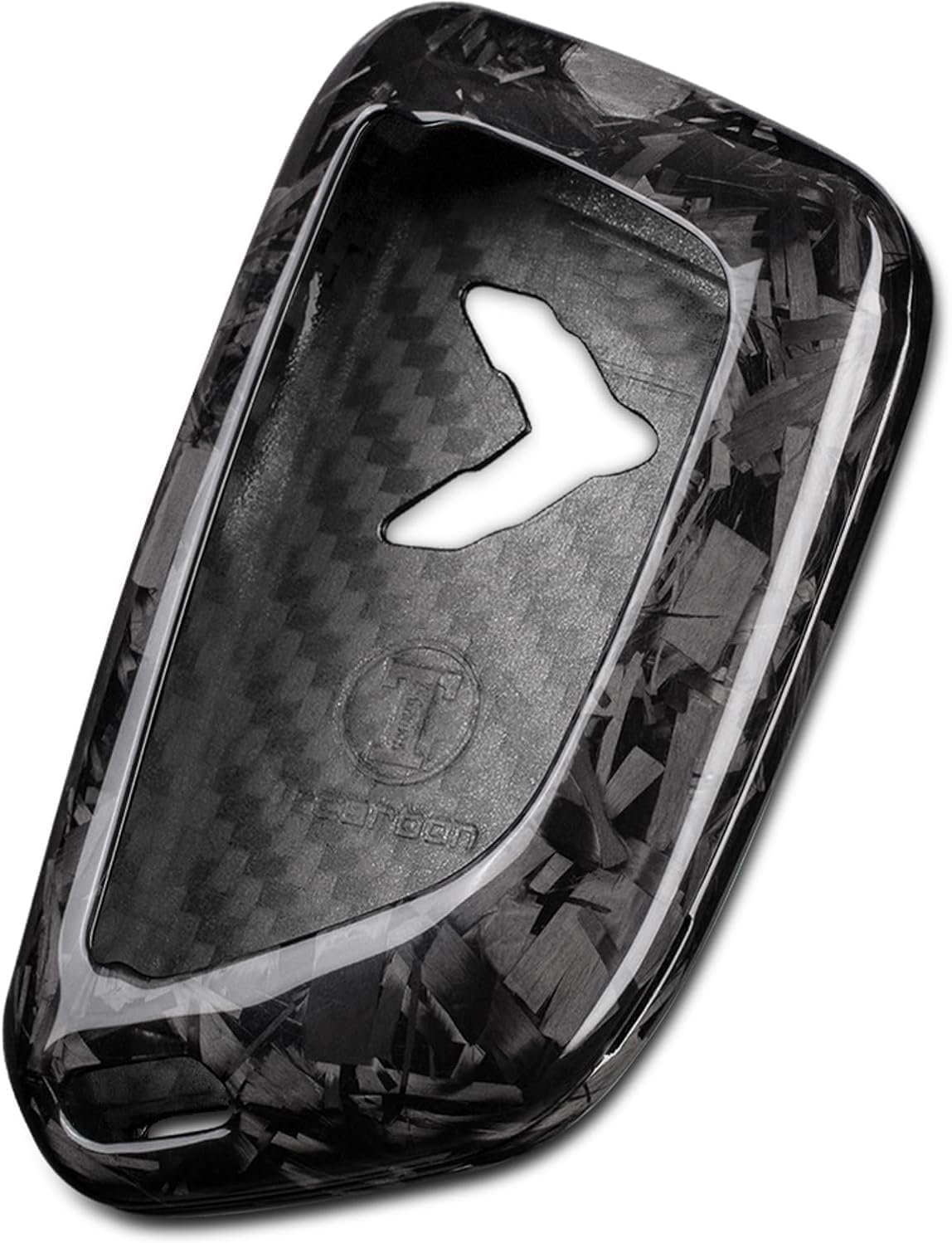 T-carbon Real Glass Fiber Key Fob Cover Compatible with Chevrolet Corvette C8 Key Fob Case Cover Compatible with C8 Corvette 2020 2021 2022 2023 2024 2025 2026 Keyless Entry Shell(Red)