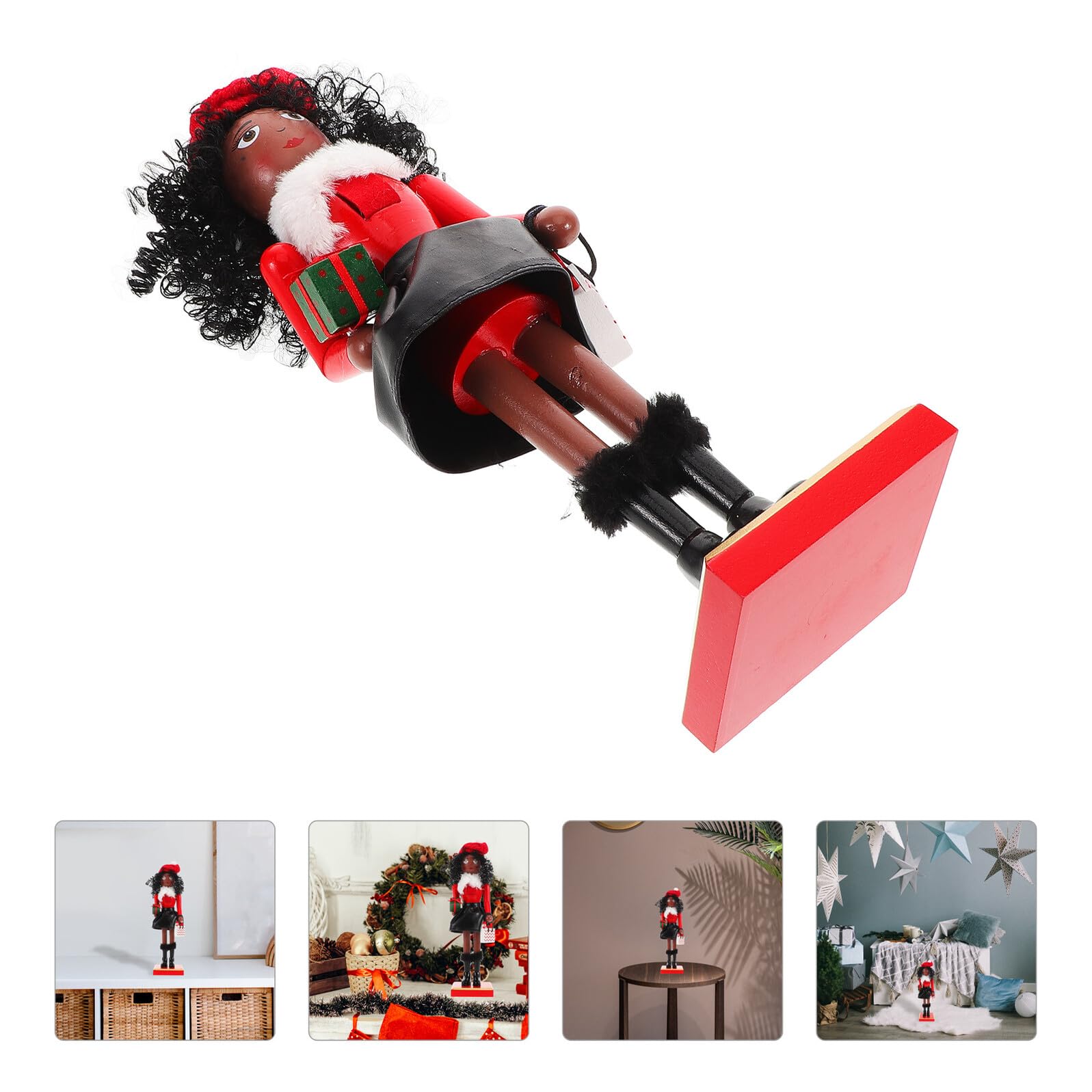 Cabilock Holz Nussknacker Figur für Weihnachten Dekoration Tisch Nussknacker aus Holz für Party Weihnachtsdeko mit Traditionellem Motiv