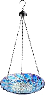 10 Birdbath Planter Ideas for Charming Garden Focal Points 92 VCUTEKA Hanging Bird Baths Outdoor Glass Peacock Birdbath Birdfeeder for...