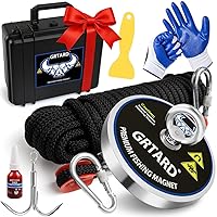 Vista 7 de Grtard Kit de pesca con imán de 1000 libras para regalos de hombres, imanes de pesca de neodimio de doble cara con imanes súper fuertes