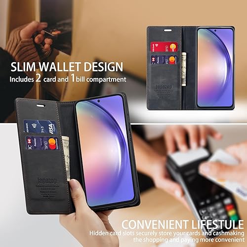 Miniatura 3 de Funda para Samsung Galaxy A54 5G, Samsung Galaxy A54 5G con tarjetero bloqueo RFID atril magnético, funda de cuero con tapa para Samsung Galaxy A54