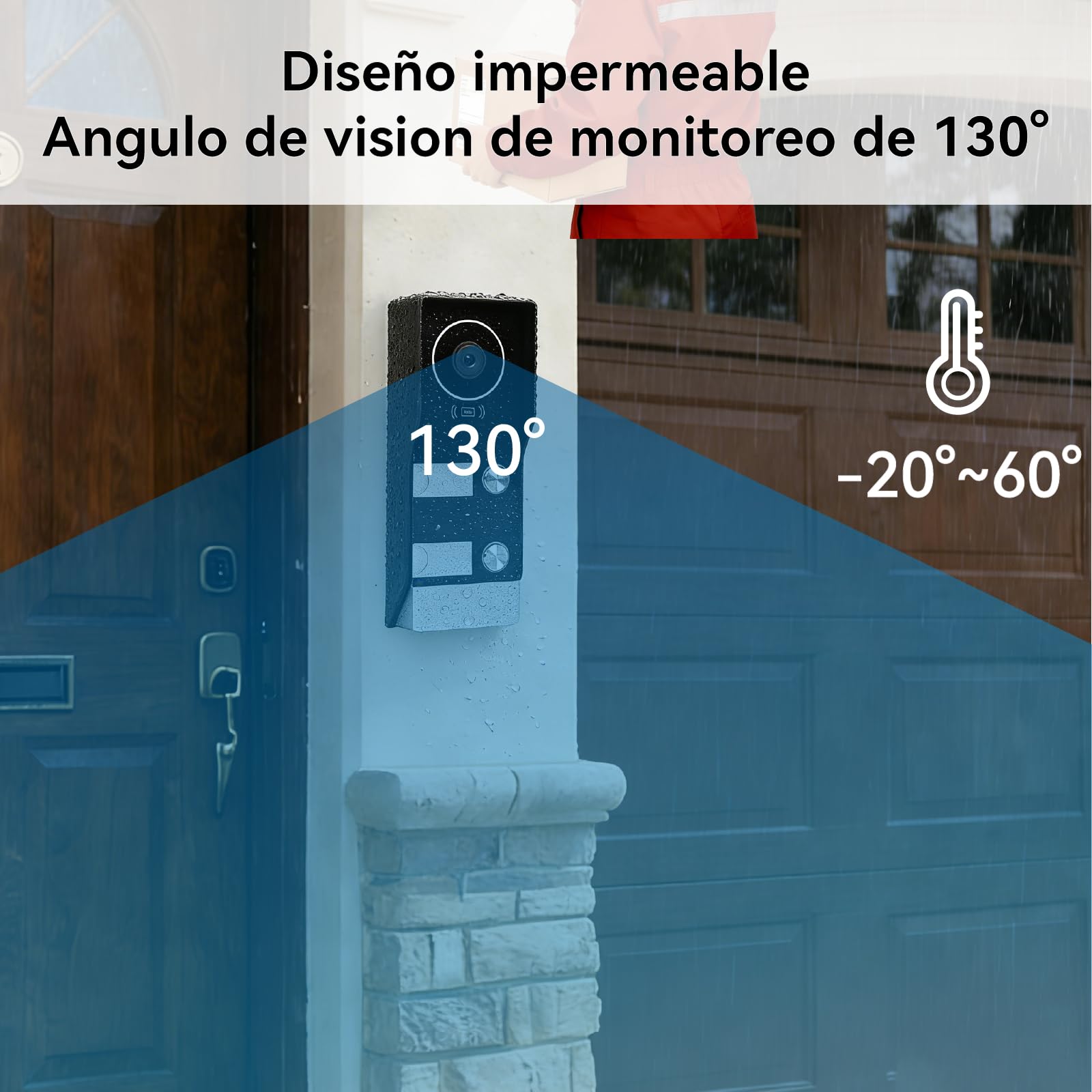 Videoportero 2 Hilos, Timbre Video Sistema Intercomunicador, 2 Videoporteros Táctil 7'', Desbloqueo en Remoto por App/RFID, Detección de Persona, Audio Bidireccional, Kit para 2 familias
