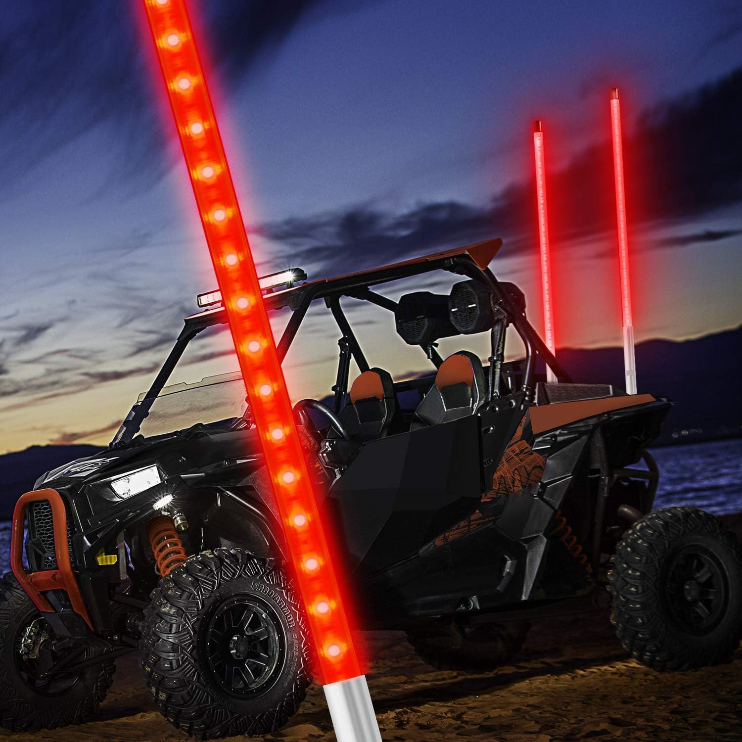 4ft LED Light Whip, AAIWA LED Whip Lights for ATV UTV LED