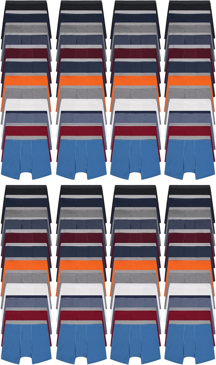 BILLIONHATS 96 Pack of Mens Boxer Briefs Wholesale, Colorful Cotton Mens Underwear in Bulk