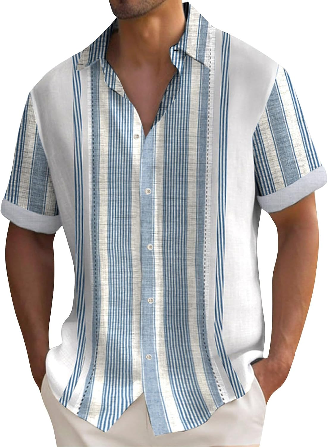 RTRDE Men's Casual Button Down Shirts Short Sleeve Casual Print Summer Hawaiian Beach Dress Shirt Casual Shirts