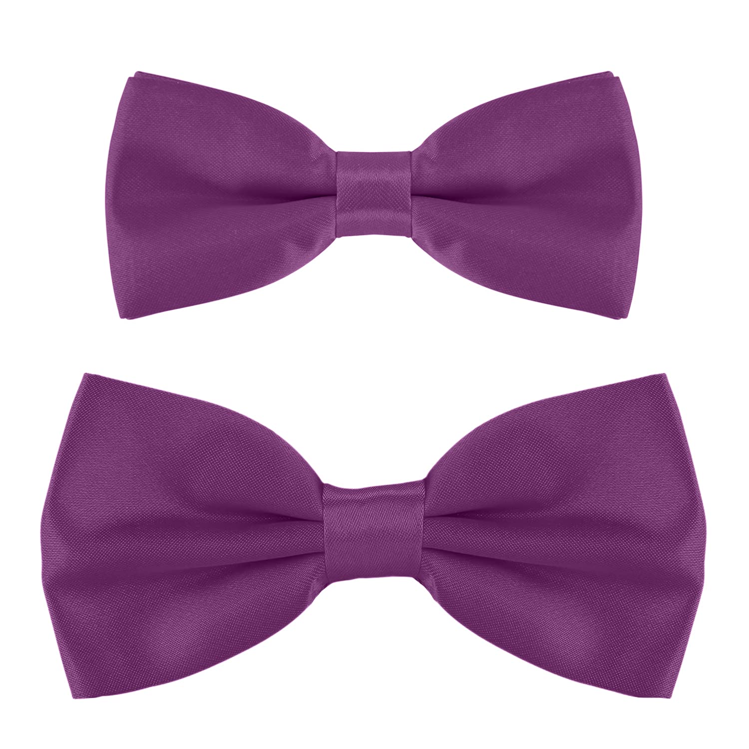 DonDon Father & Son matching set of bowties, pre-tied and smoothly adjustable - Berry