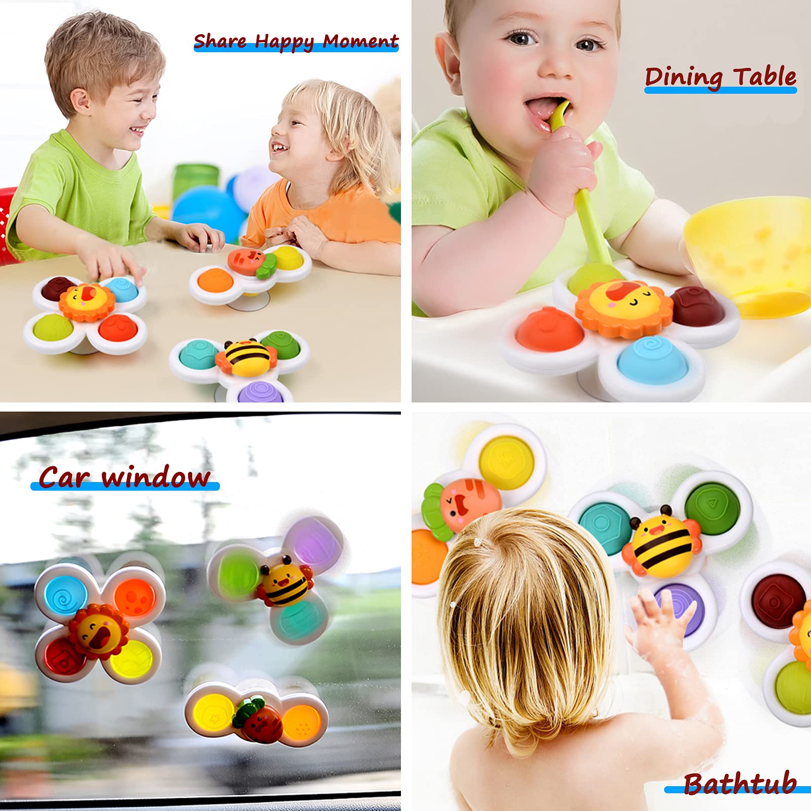 Juguete De Ventosa Giratorio Caracol | Montessori Sensorial Para Bebés 6-12 Meses | Regalo Educativo
