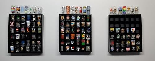 Miniatura 7 de Exhibidor de cristal de chupito negro, 36 ranuras, colección de dedales, estante de exhibición independiente, sin puerta (para todos los vasos de