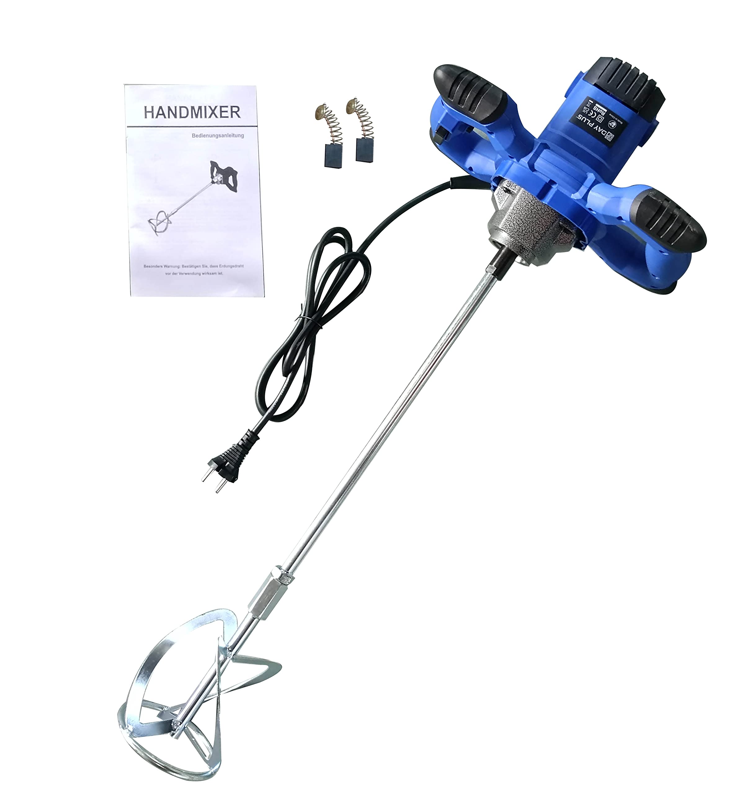 Agitador eléctrico portátil de 550 W, hormigón eléctrico portátil, cemento, yeso, mortero, mortero, paleta, batidora profesional, herramienta de agitación ajustable, 6 velocidades, estándar de mano