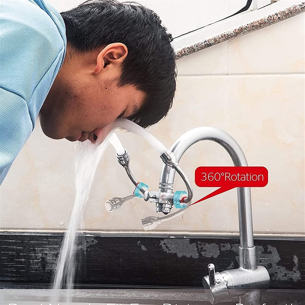 Augendusche für Notfälle, Augendusche zur Befestigung am Wasserhahn, drehbarer Doppelsprüh-Augenduschenaufsatz für Waschbecken (Stil 1) (Stil 2)