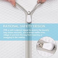 Vista 3 de 3 bolsas de lavandería duraderas de malla de panal de abeja, bolsas reutilizables para lavar a máquina para prendas delicadas de 12 x 16 pulgadas