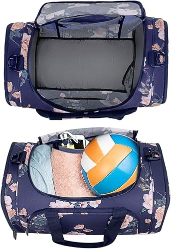 Miniatura 3 de MOSISO Sports Duffel Peony - Bolsa de gimnasio con compartimento para zapatos para hombres y mujeres, baile de fin de semana, color azul