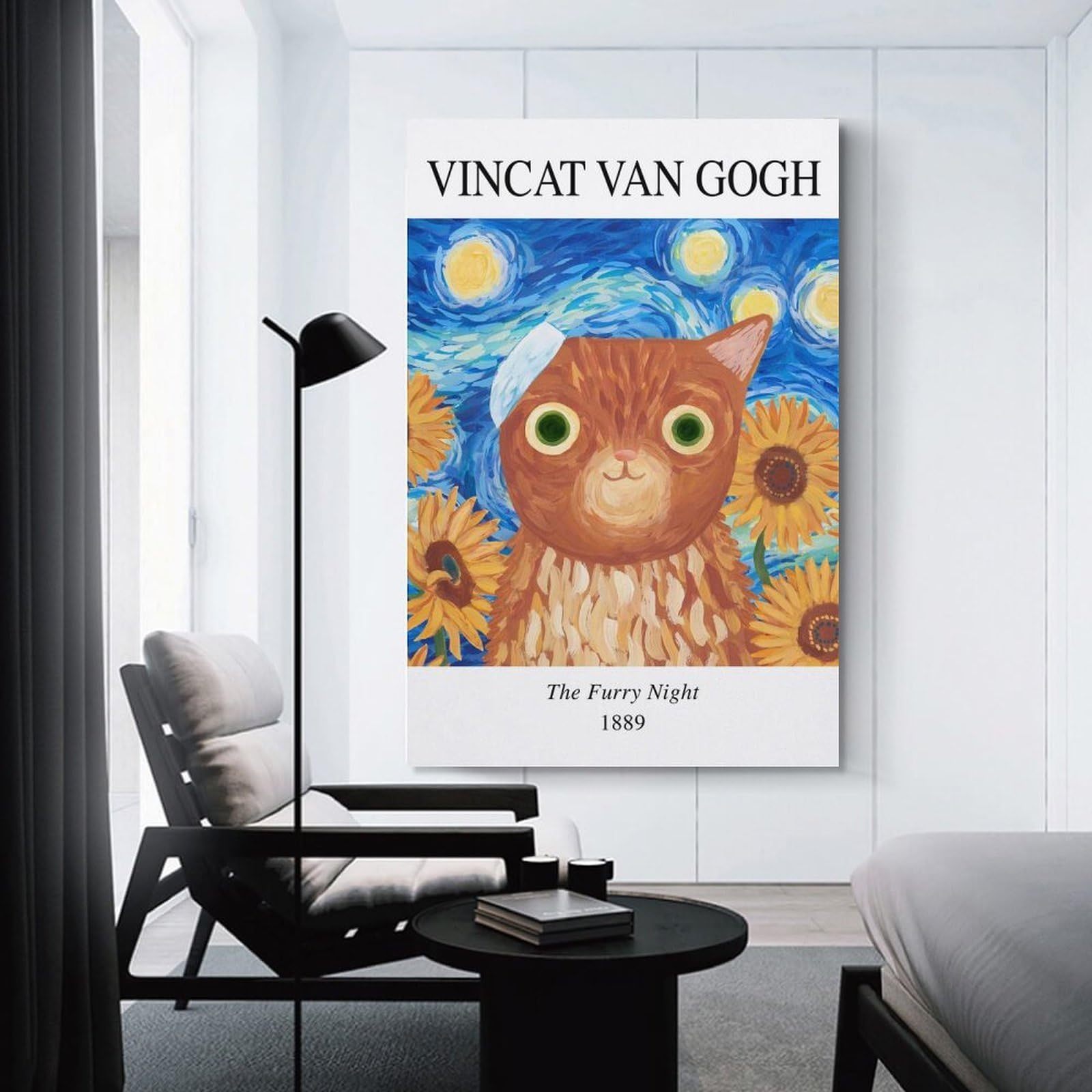 Junmoney Hanging Wall Art Vincat Van Gogh, 24x36inch(60x90cm), for Living Room, Bedroom Or Apartment Walls, Decorative Artwork for Empty Walls