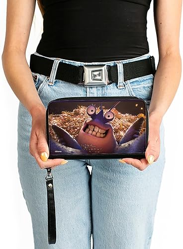 Miniatura 3 de Buckle-Down Cartera de Disney, cierre de cremallera alrededor, Moana Tamatoa sonriente cara de cerca, cuero vegano