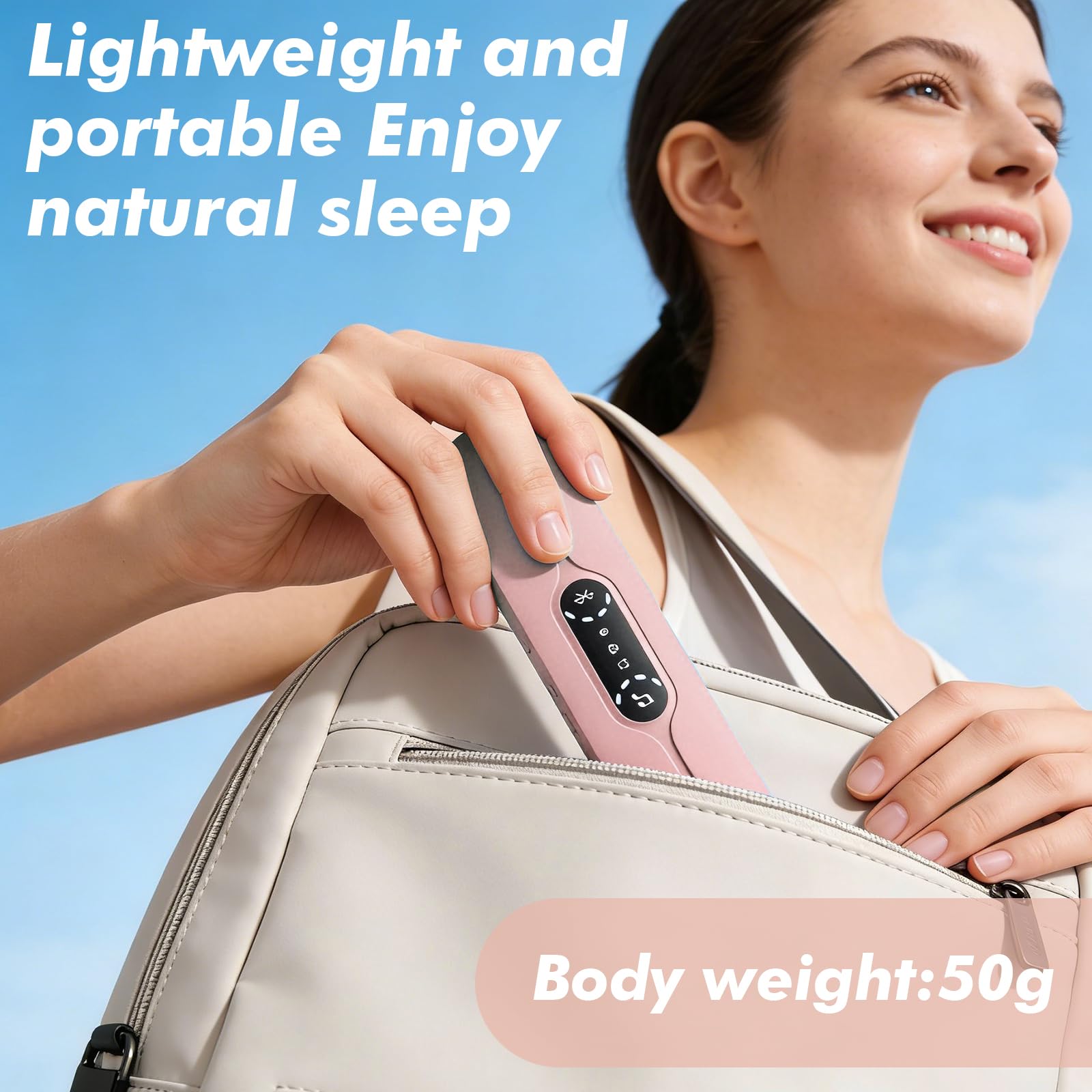 Altoparlante a conduzione ossea per dormire, 3 modalità Bluetooth, dispositivo per rumore bianco per dormire sotto il cuscino, migliora il sonno, dorme sul fianco, per ufficio (rosa)
