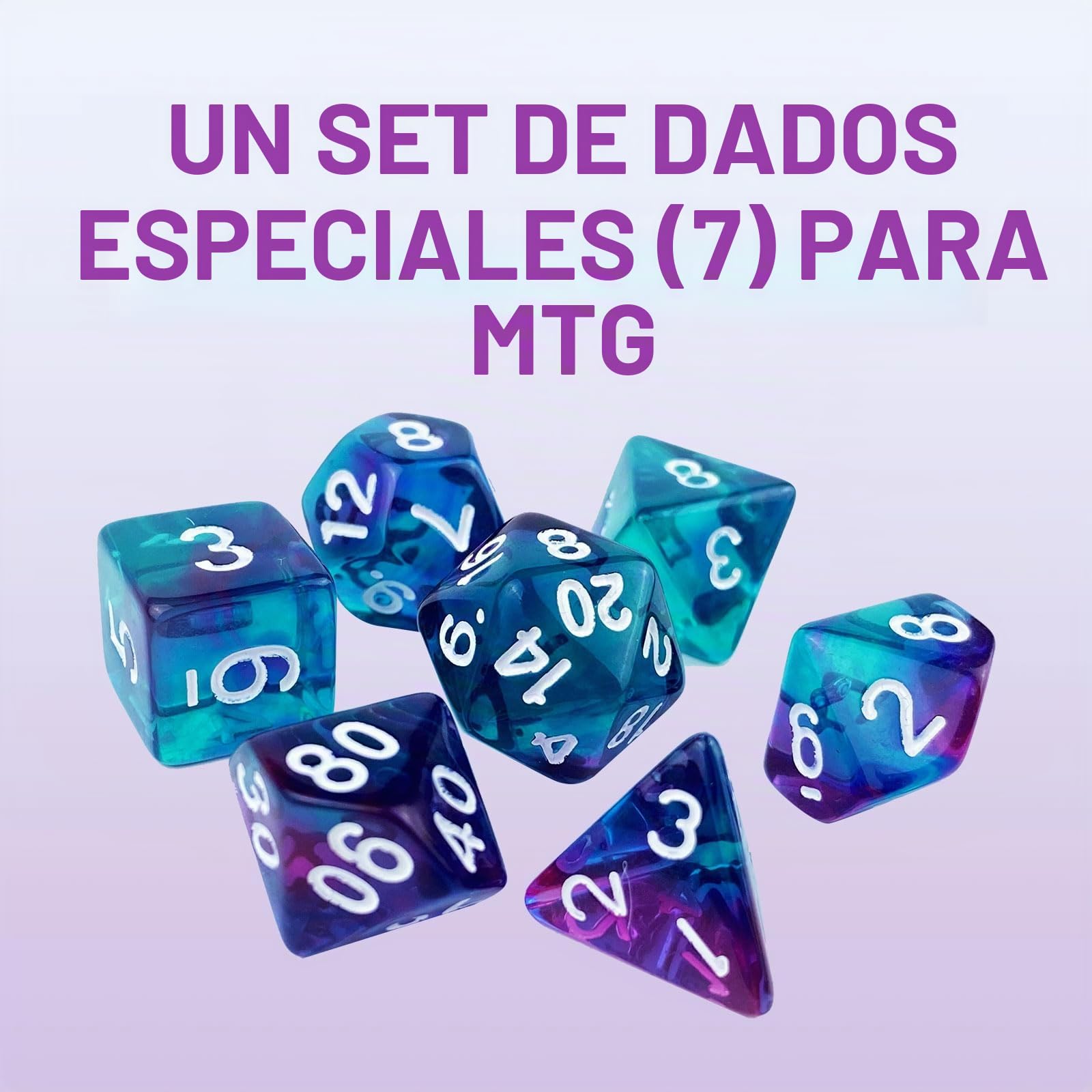 MTG - Tapete de juego con tubo de almacenamiento y juego de 7 dados, tapete de juego TCG impermeable con bordes cosidos, tapete de goma antideslizante (24 x 14 pulgadas) (tapete de juego sin