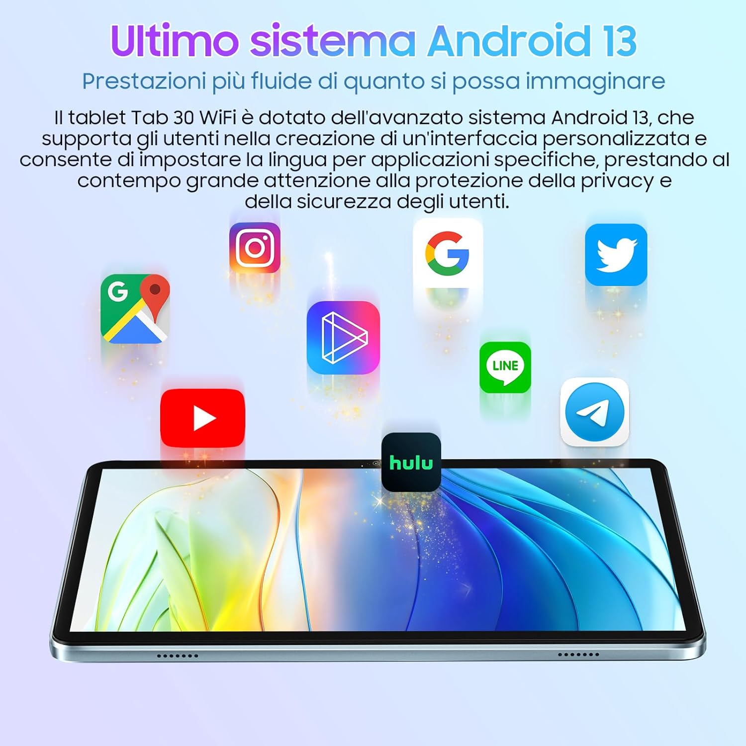 Blackview Tab 30 WiFi Android 13 Tablet 10 Pollici 64GB+6GB,WiFi 6,Quad-Core,5MP+2MP, 5100mAh,2 Speaker,BT/OTG/Type-C Gray - Immagine 2