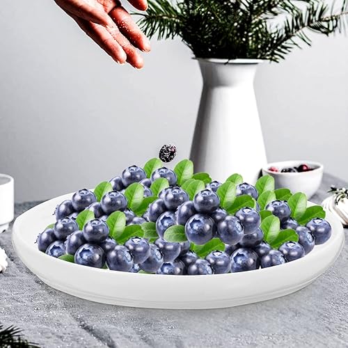 Miniatura 9 de Plato de cerámica para servir cupcakes de porcelana, bandeja redonda de postre de cerámica, plato de exhibición de galletas, plato de dulces de