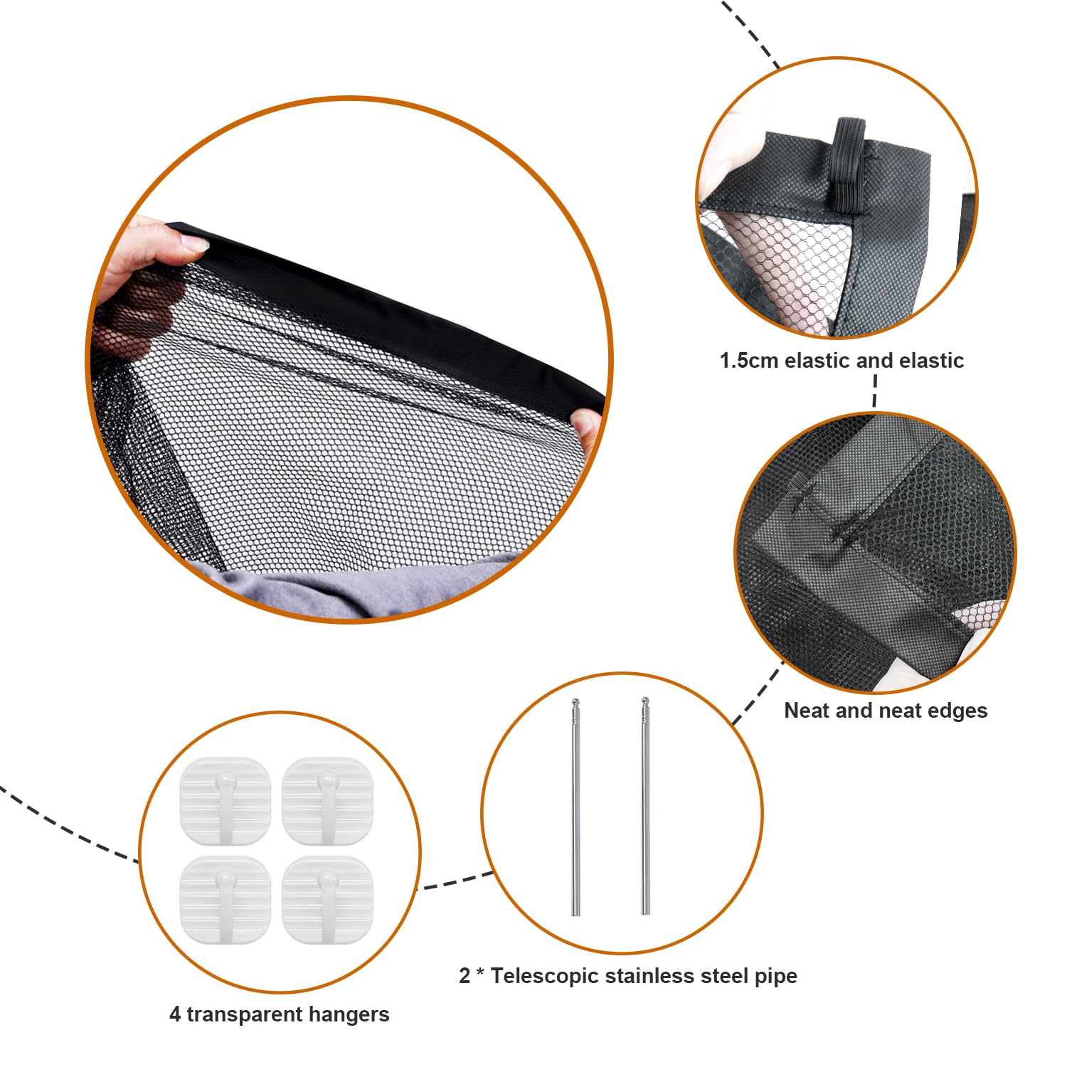 Safety Gate Barrier for Dogs Dog Gate 180 x 72 cm Barrier for Dogs Indoor Folding Dog Gate for Stairs and Doors Hallways Kitchens Black - Image 3
