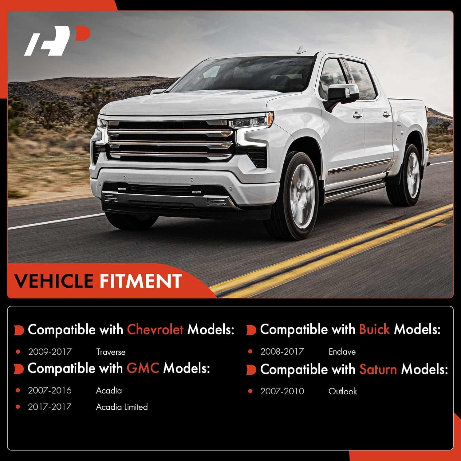 A-Premium Set of 8, Front Lower Control Arm, Sway Bar Link, Inner Outer Tie Rod End, Compatible with Chevrolet & GMC & Buick & Saturn - 2008-2017 - Traverse Acadia (Limited) Enclave Outlook