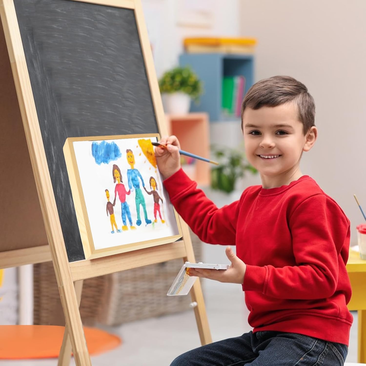 16Pcs Wood Panels for Painting, 6 x 6 Inch Unfinished Wood Canvas Boards, 3/4" Deep Cradle Painting Panel Boards for Drawing Pouring Wood Burning and DIY Arts Crafts Projects