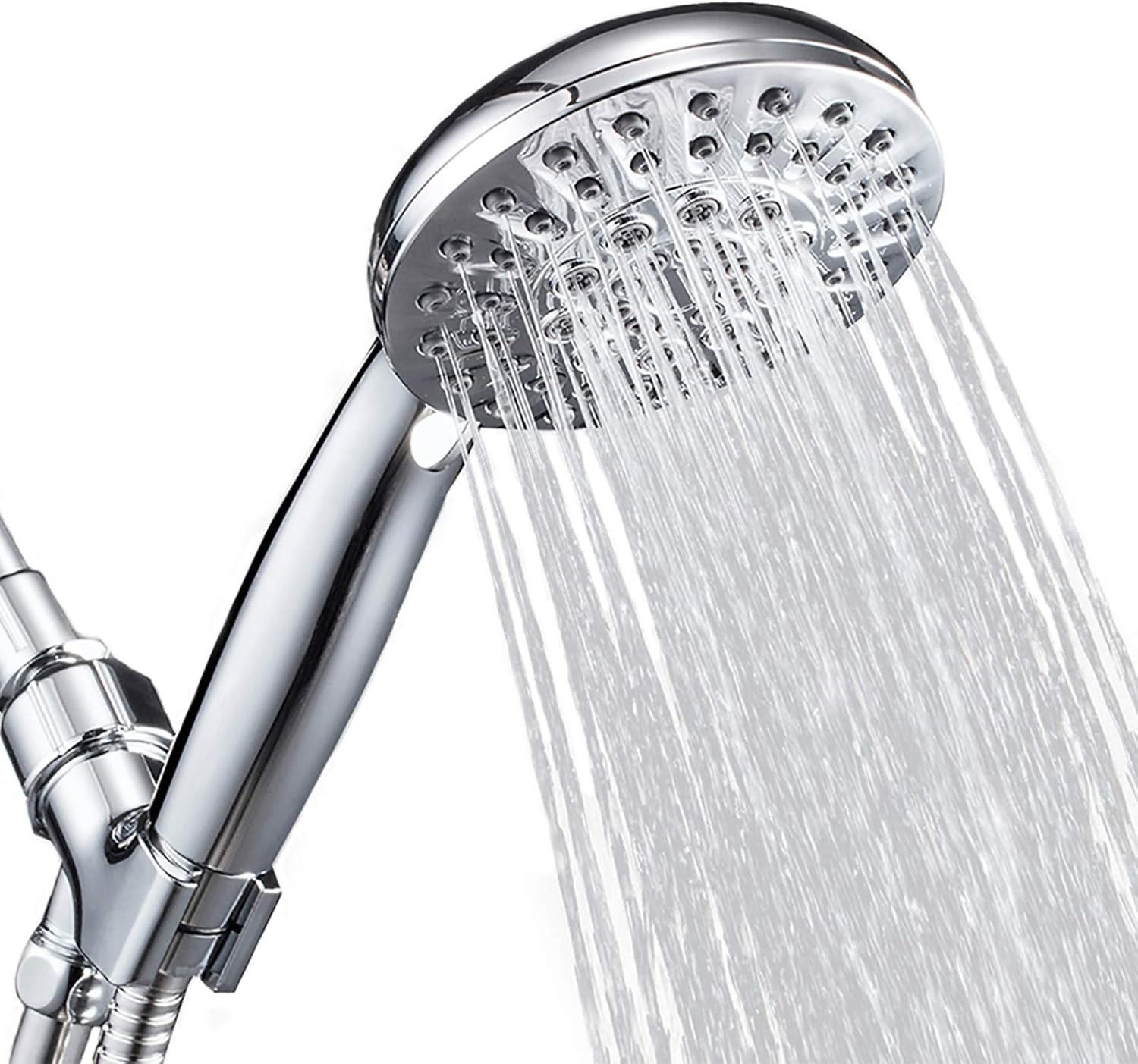 ANZA 6 Spray Settings Hand Held Shower Head with Hose, 4.3" Water
