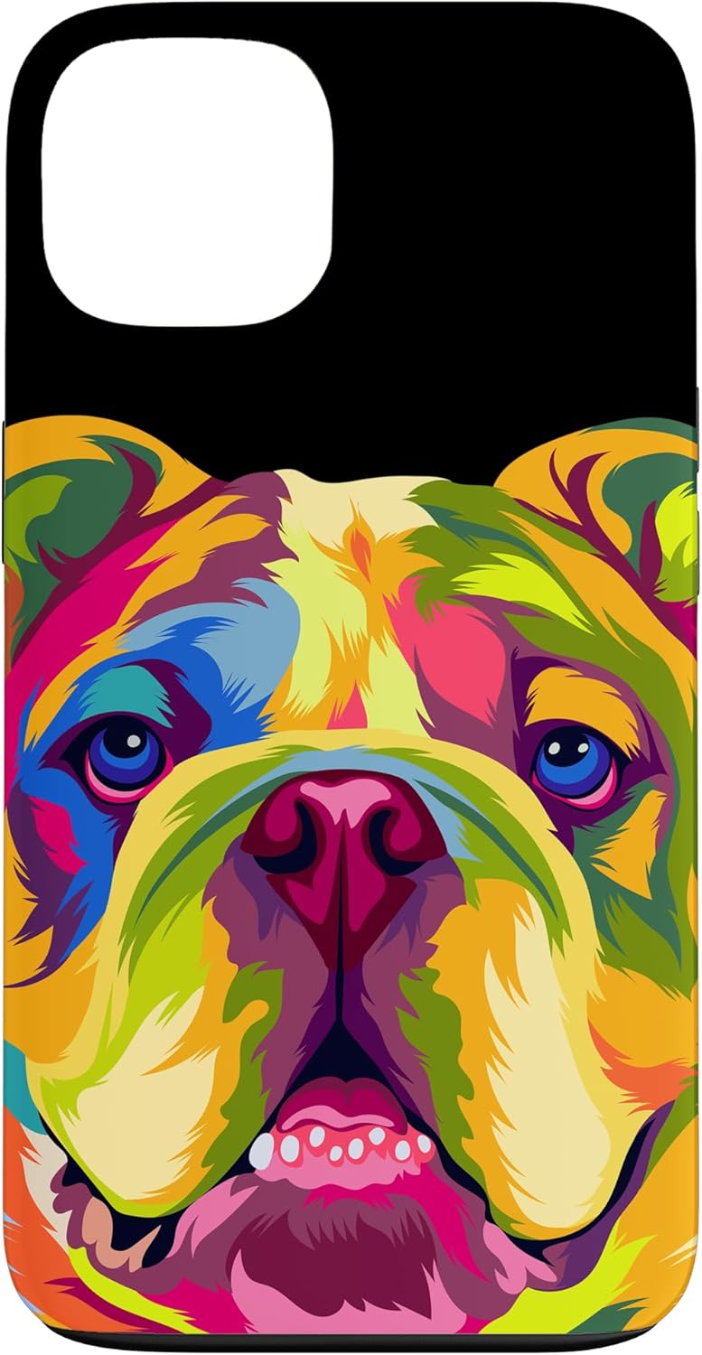 Pop Art English Bulldog Pet Paw Gift Men Women Dog Lover Case for iPhone 14 Pro