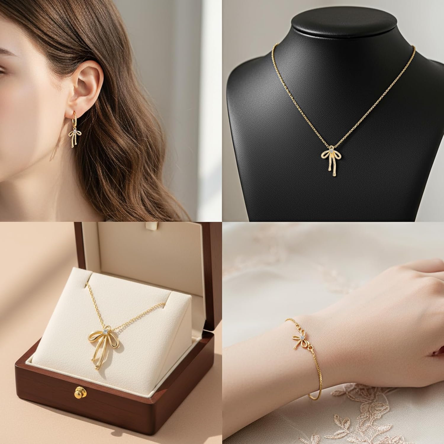 10Pcs Alloy Bowknot Pendants, Gold Bow Charms, Cute Charms for Jewelry Making DIY Crafts Necklace Bracelet Earrings Keychain - Image 5