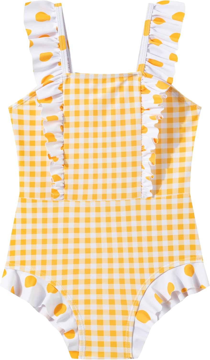LIZENS Girls One Piece Swimsuit Ruffles Bathing Suit for Kids 2-12T
