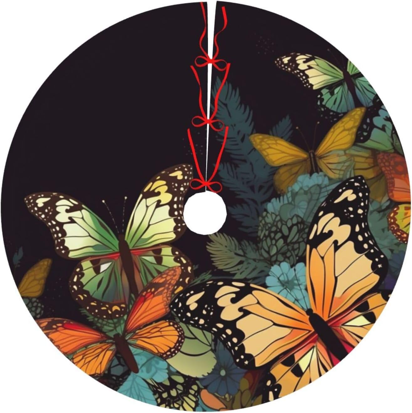 Beautiful Butterfly Christmas Tree Skirt 36 Inch Christmas Tree