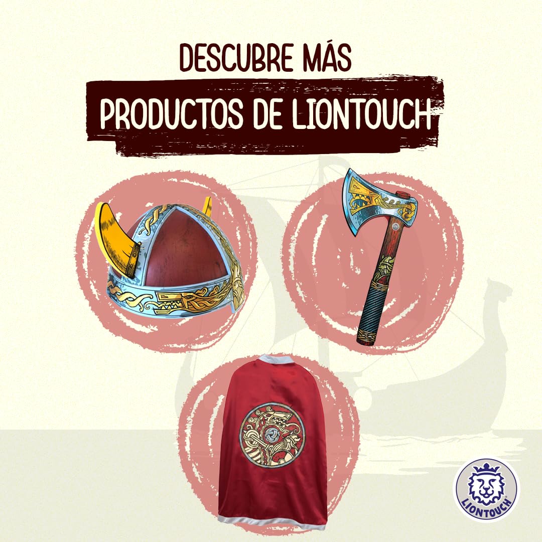 Liontouch - Espada, Escudo y Hacha Vikingos, Niños de 3-8 Años | Set de Juego Medieval del Jefe Harald en Espuma para Juego de rol Infantil de Estilo Nórdico | Armas para Disfraces y Trajes