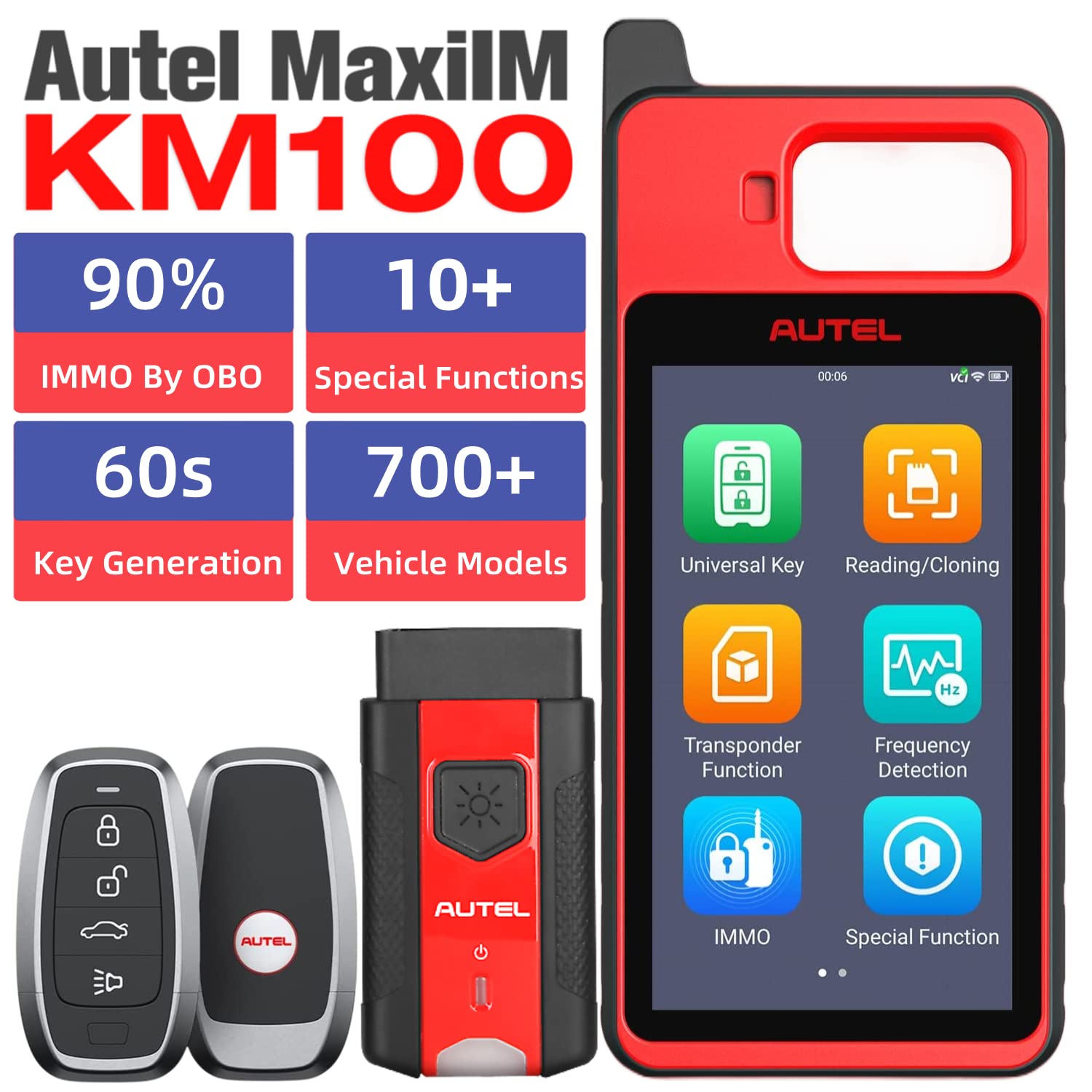 Buy Autel MaxiIM KM100 Key Fob Programmer Immobilizer Tool with 2pcs Blank IKEY 60s Key