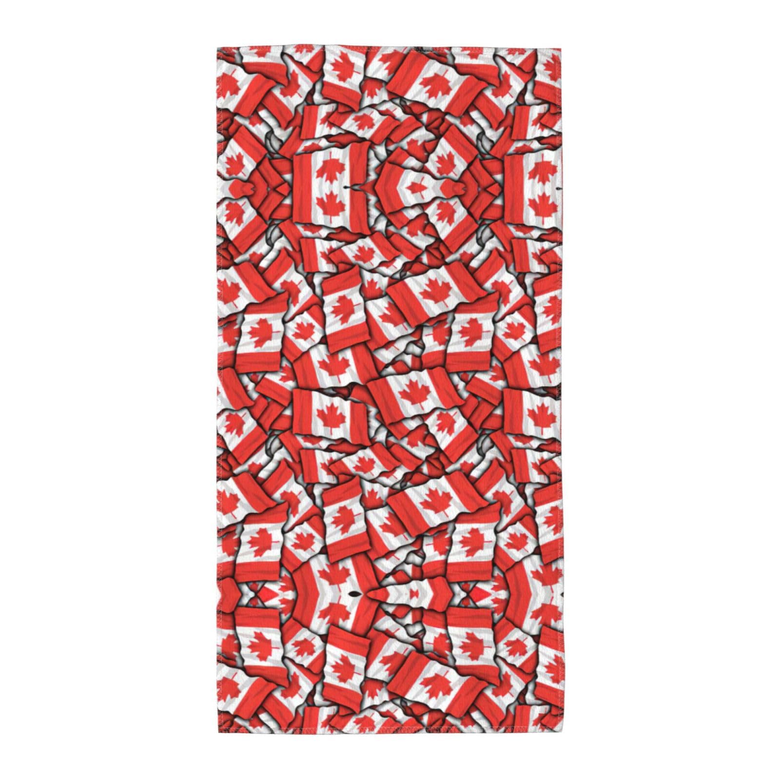 SDEGTHO Canadian Flag Fashion Printed Bath Towel High Water Absorption For Hiking Trip