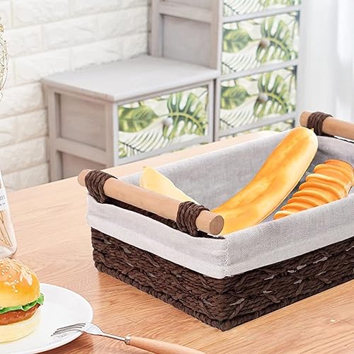 Miniatura 6 de Cestas de mimbre, cesta de papel higiénico, cestas de almacenamiento de mimbre para estantes, organizador de cesta de baño, cesta de papel higiénico