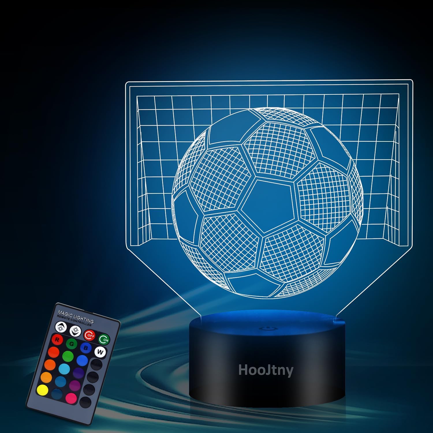 HooJtny Lampe Veilleuse Enfant Foot, Football Lampe Enfant Chambre, 16 Couleurs Rechargeable par USB, Cadeau pour Enfants Garçon Decoration Chambre – Image 2