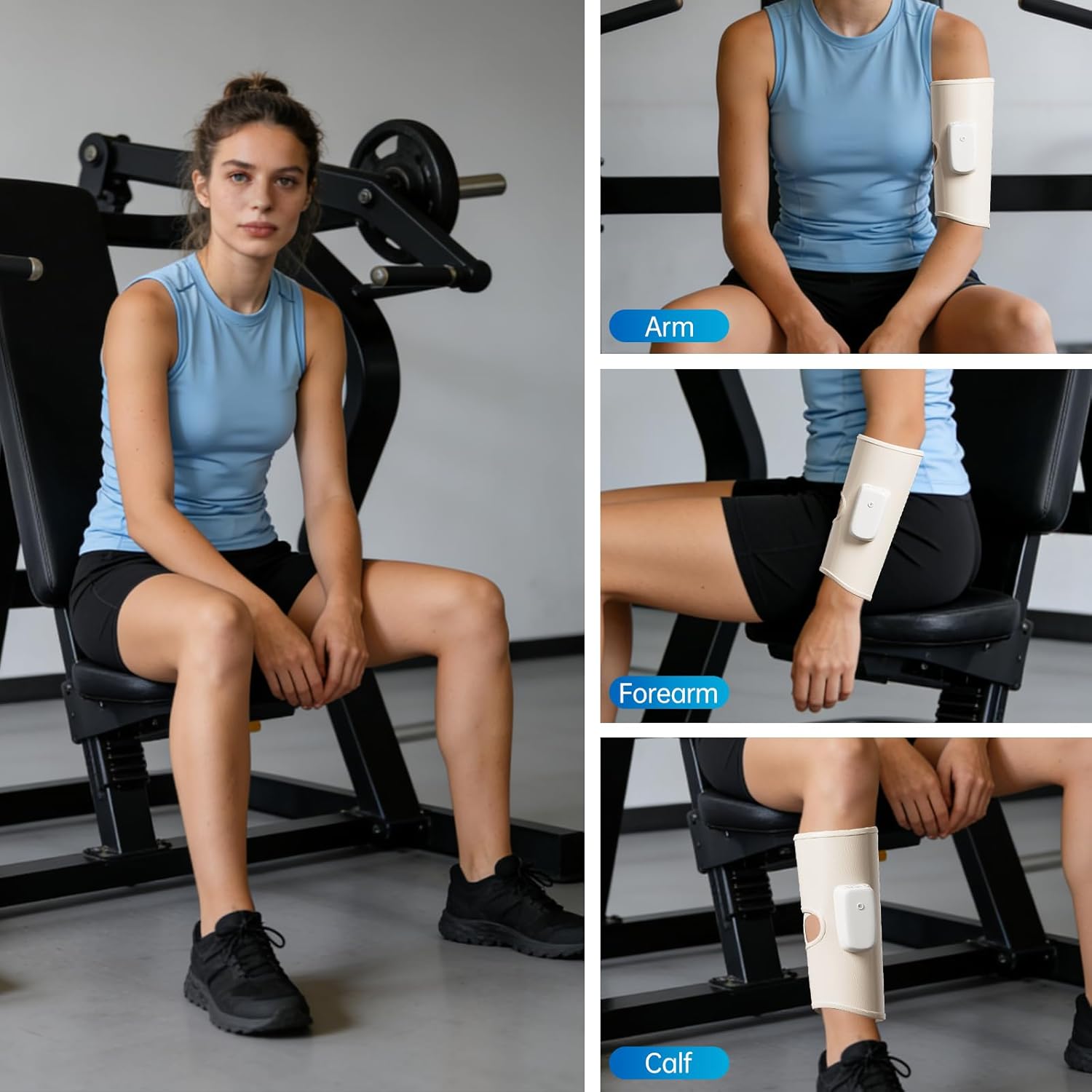 Cordless Air Compression Leg Massagers for Circulation and Pain Relief with Heat, 3 Modes 3 Intensities Relax Wearable Thigh or Calf Leg Massagers for Home Office Gym, Gift for Men Women