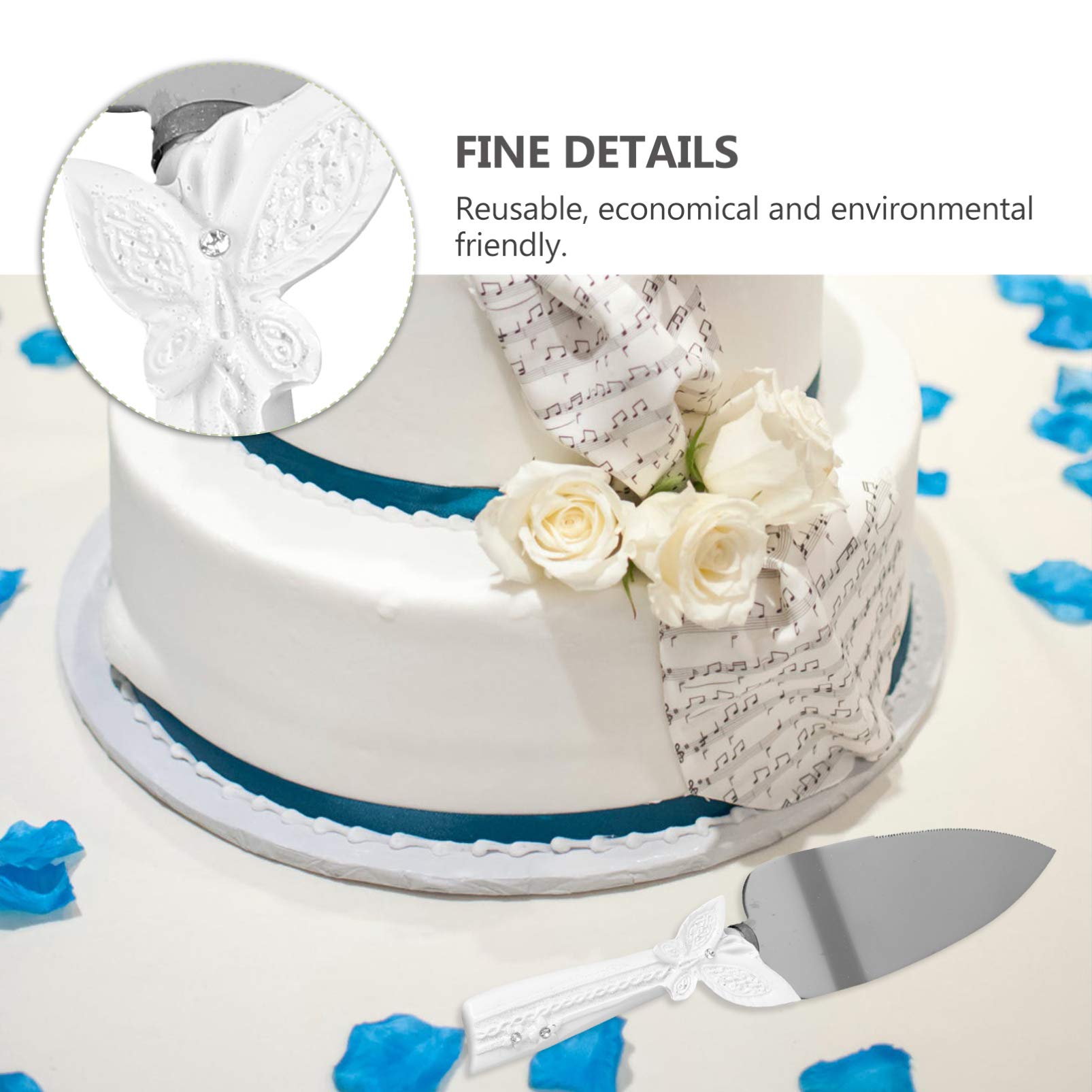 SOIMISS 2pièces Serveur à Gâteau De Mariage Acier Avec Manche Résine Décoré De Pour Mariage Fête