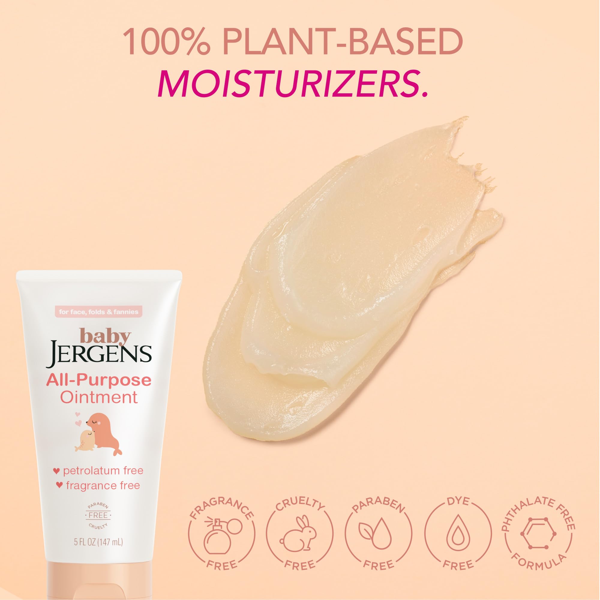 Amazon.com: Baby Jergens All-Purpose Ointment, Petrolatum Free, 5