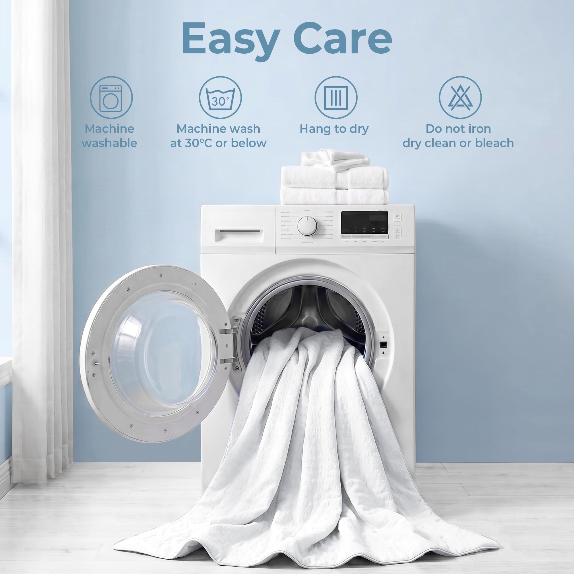 UNIKOME Coperta rinfrescante doppia faccia - Reversibile estate Bubble Sherpa & Ice Silk, leggera e traspirante, anti-calore e sudore, ideale per condizionatori, 220x200 cm, Bianco