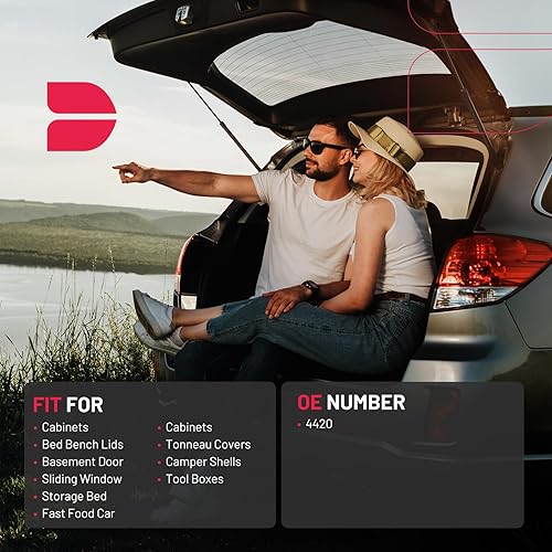 Miniatura 10 de BDFHYK SX172P10 - Amortiguadores de gas de 17 pulgadas, 10 libras45N, soporte de elevación para are Leer Camper, cubierta de caja de camión, puerta