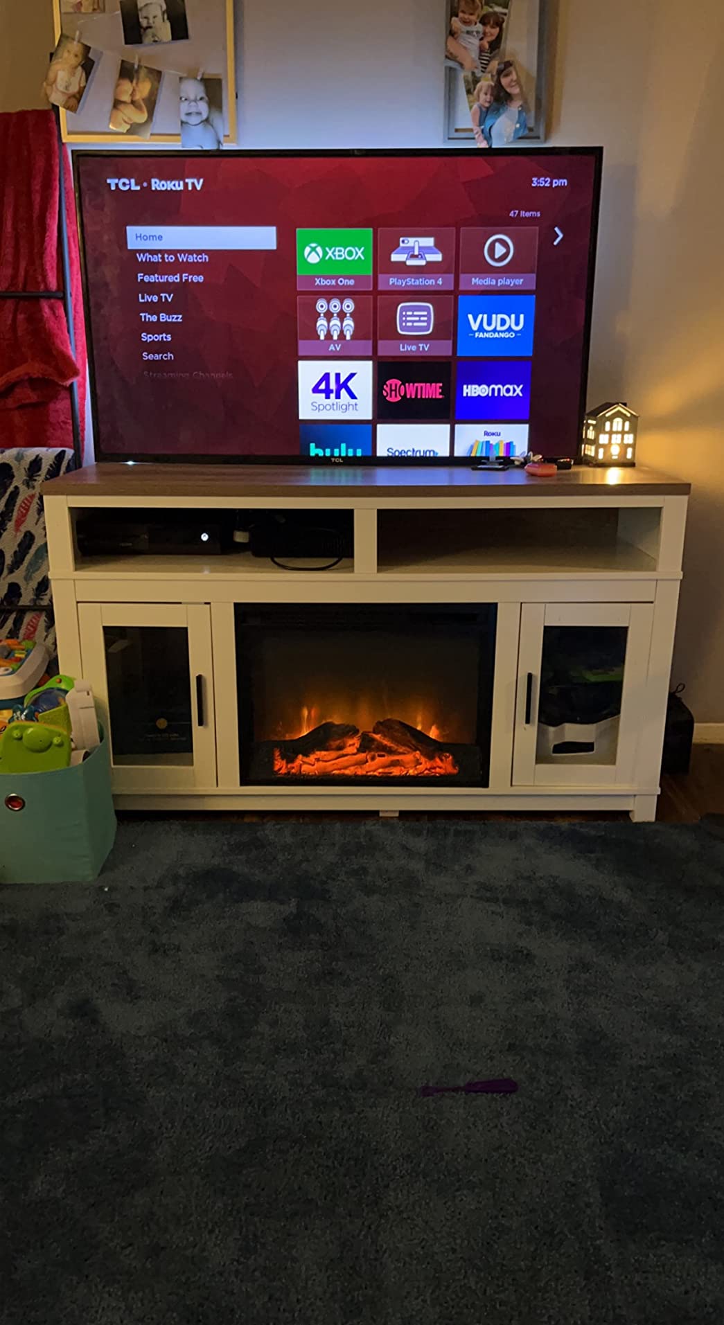 29/mo Finance Ameriwood Home Carver Electric Fireplace TV Stand for