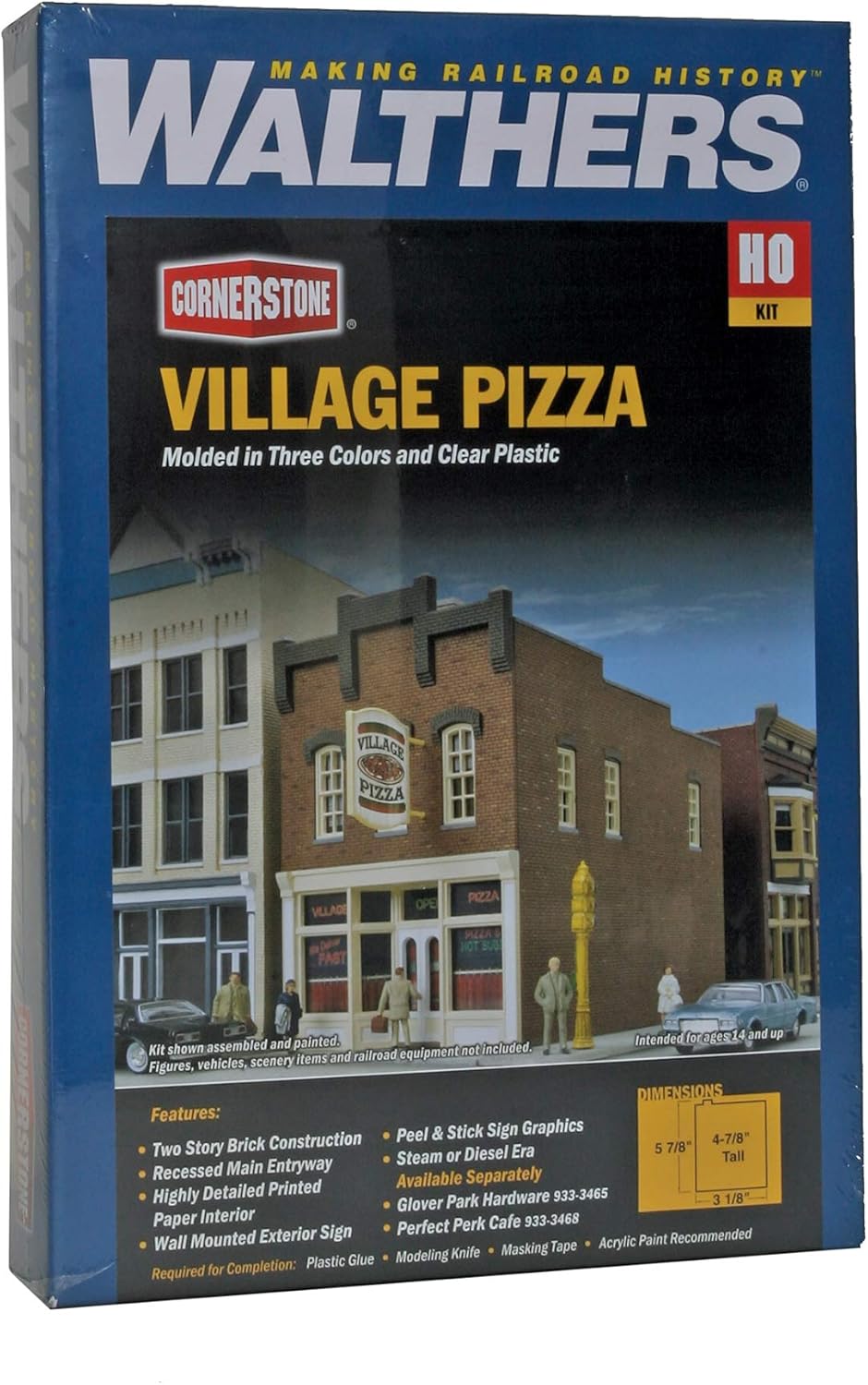 Walthers Cornerstone Village Pizza 933-3469 HO Scale Model Railroad - Structure Kit