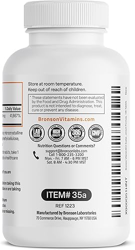 Miniatura 4 de Bronson Labs Vitamina B-120000035 oz liberación lenta programada sostenida Vitamina B12 Comprimidos 1