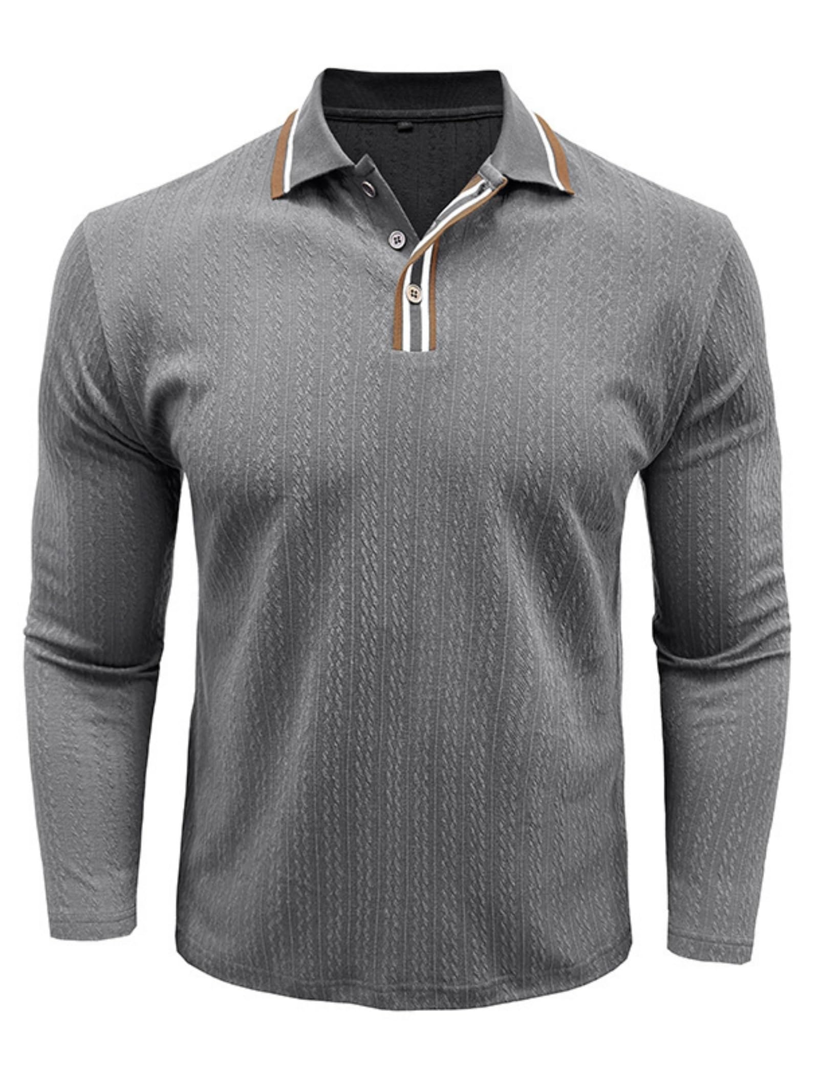 Aulemen Poloshirt Herren Langarm Atmungsaktiv Männer Langarm Polohemd Freizeit Business Stretch Strick Golf Polo Pullover Weich & Pflegeleich M-3XL