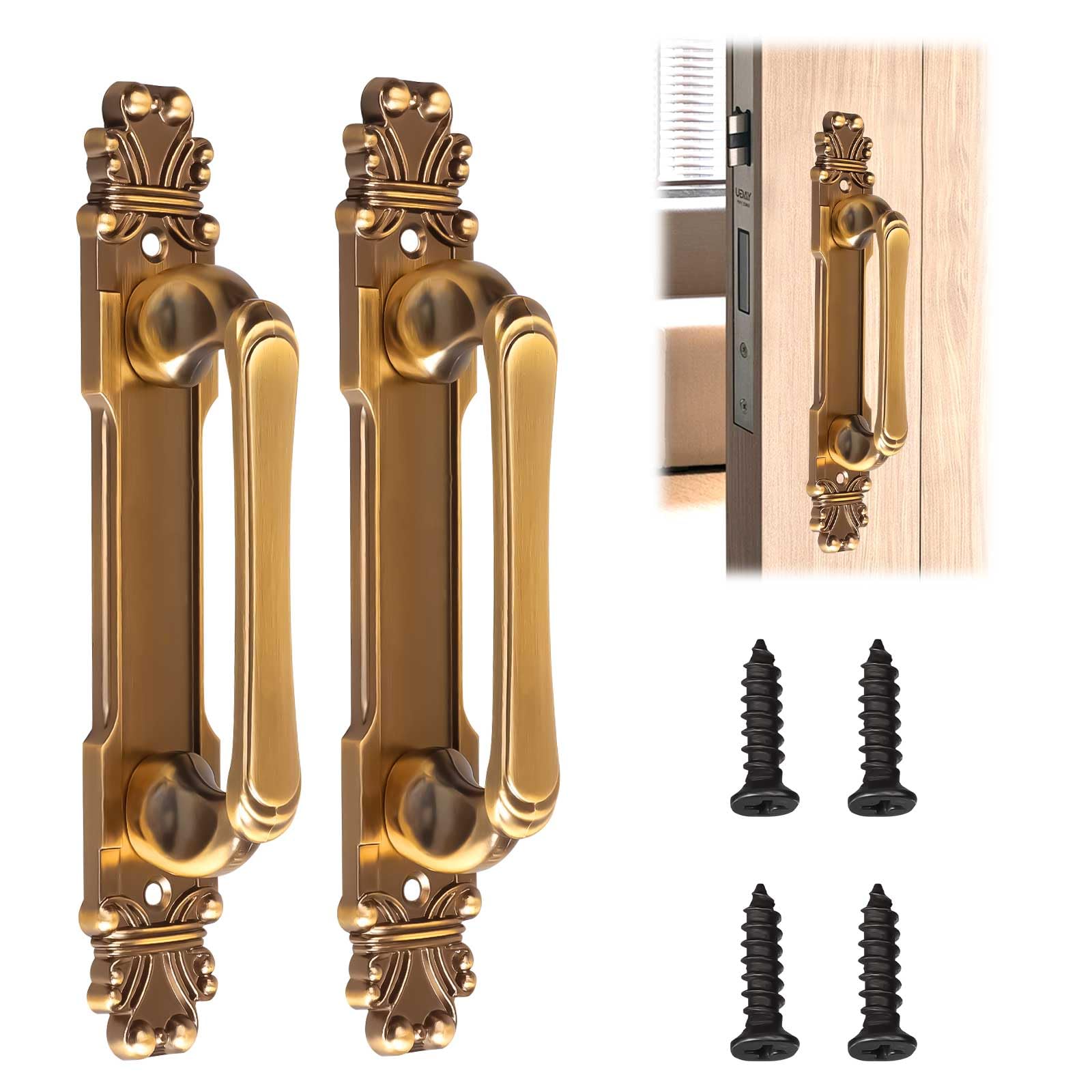 Amazon | 2PCSヨーロッパスタイルのドアハンドル、アンティークの銅の