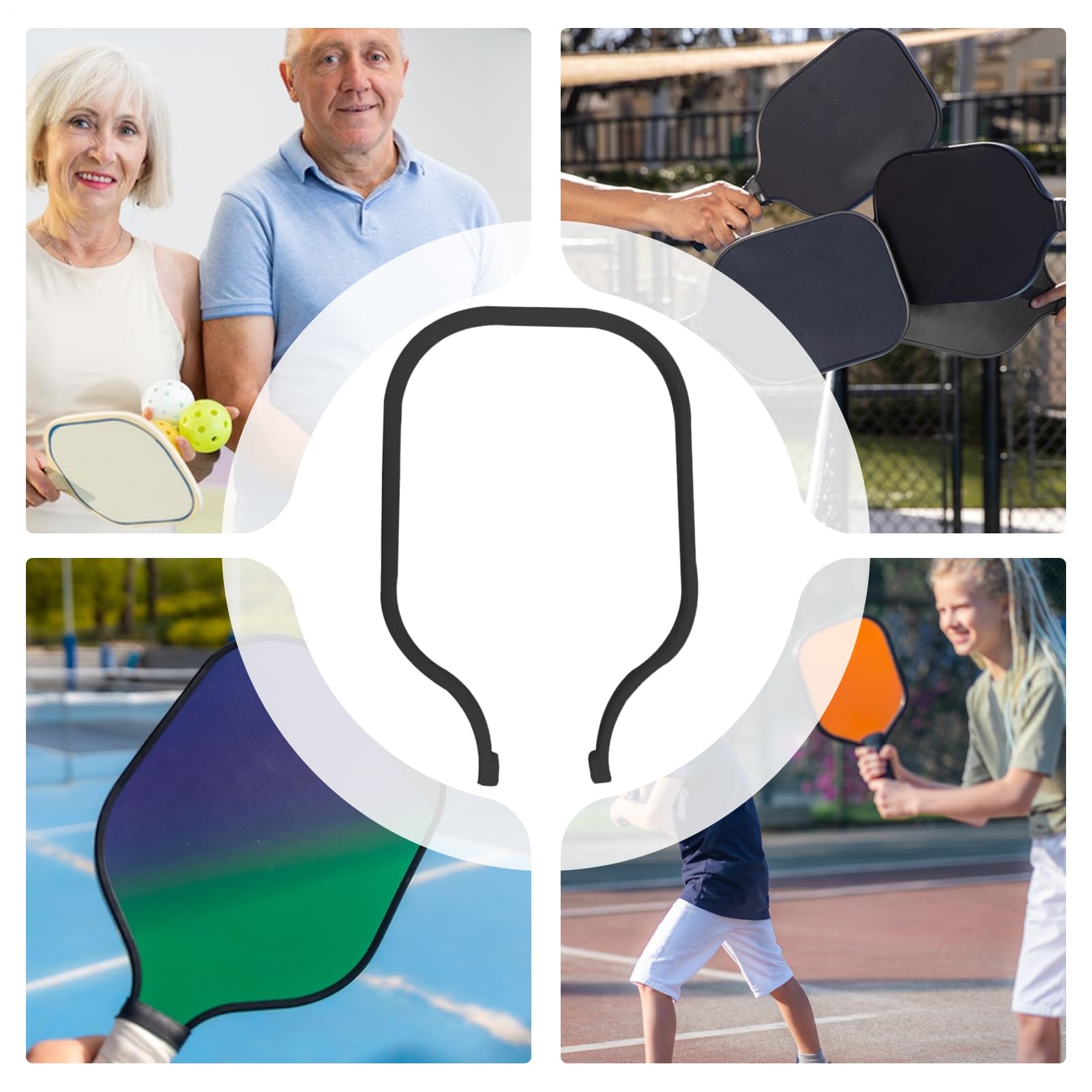 Générique Protège-Bordure Pickleball, Bandes De Protection De Bord pour Paddle De Pickleball, Aide D'Entraînement Sportif Pondéré avec Amortissement des Chocs pour Les Hommes Les Femmes Les