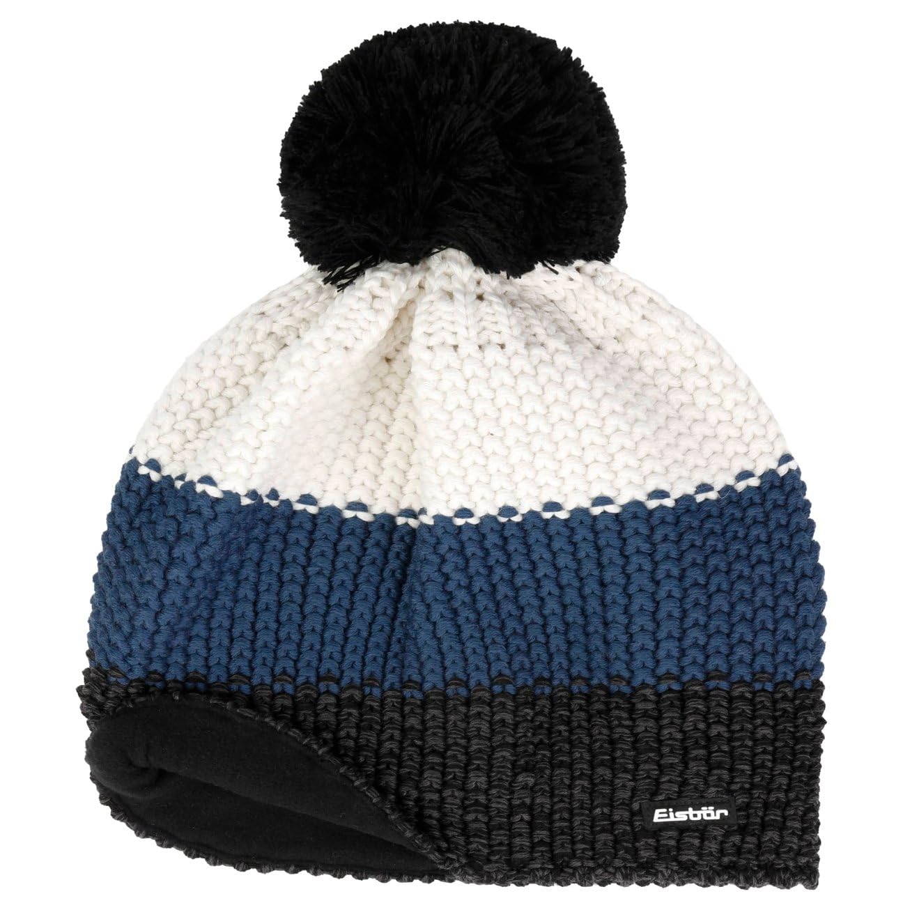 Eisbär Gorro Beanie Star Pompón RL Mujer/Hombre - Made in The EU con de Invierno Esquiar Forro, Forro otoño/Invierno