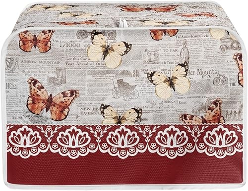 Miniatura 17 de Bulopur Cubierta de tostadora de 2 rebanadas de pintura de pájaros y flores, tostadora, panificadora, organizador de máquina, bolsa de protección